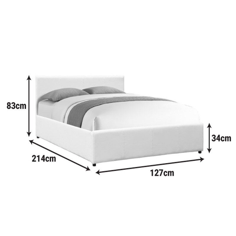 Krevat Dellia pakoworld me hapësirë magazinimi pu i bardhë 120x200cm