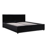 Krevat Dellia pakoworld me hapësirë magazinimi pu i zi 150x200cm