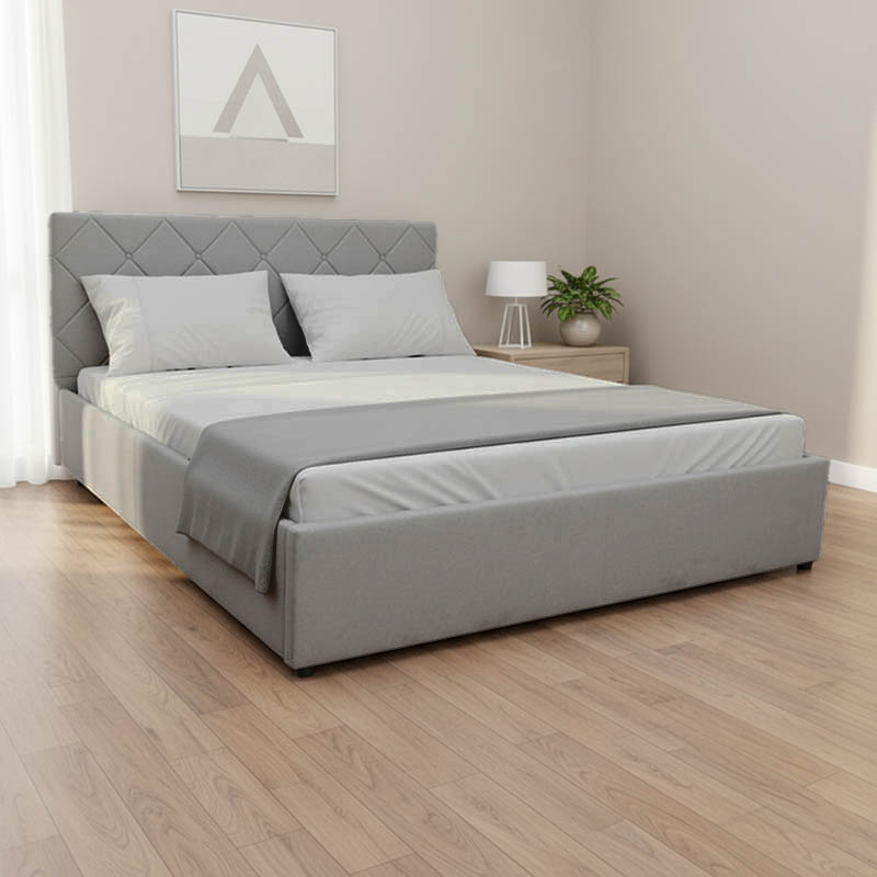 Krevat Dreamie pakoworld me hapësirë magazinimi, pëlhurë, gri 160x200cm