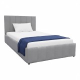 Krevat Snuggle pakoworld me hapësirë magazinimi, kadife, gri 120x200cm