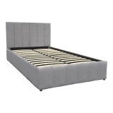 Krevat Snuggle pakoworld me hapësirë magazinimi, kadife, gri 120x200cm