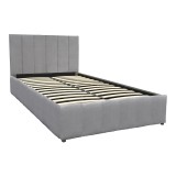 Krevat Snuggle pakoworld me hapësirë magazinimi, kadife, gri 120x200cm