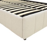 Krevat Snuggle pakoworld me hapësirë magazinimi, pëlhurë bezhë 120x200cm