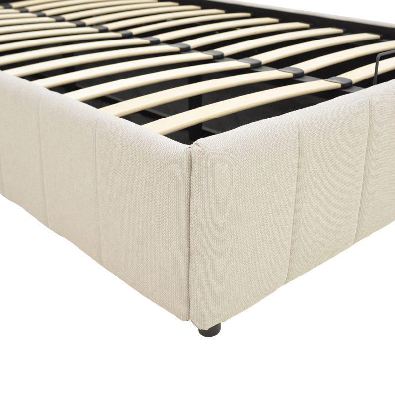 Krevat Snuggle pakoworld me hapësirë magazinimi, pëlhurë bezhë 120x200cm