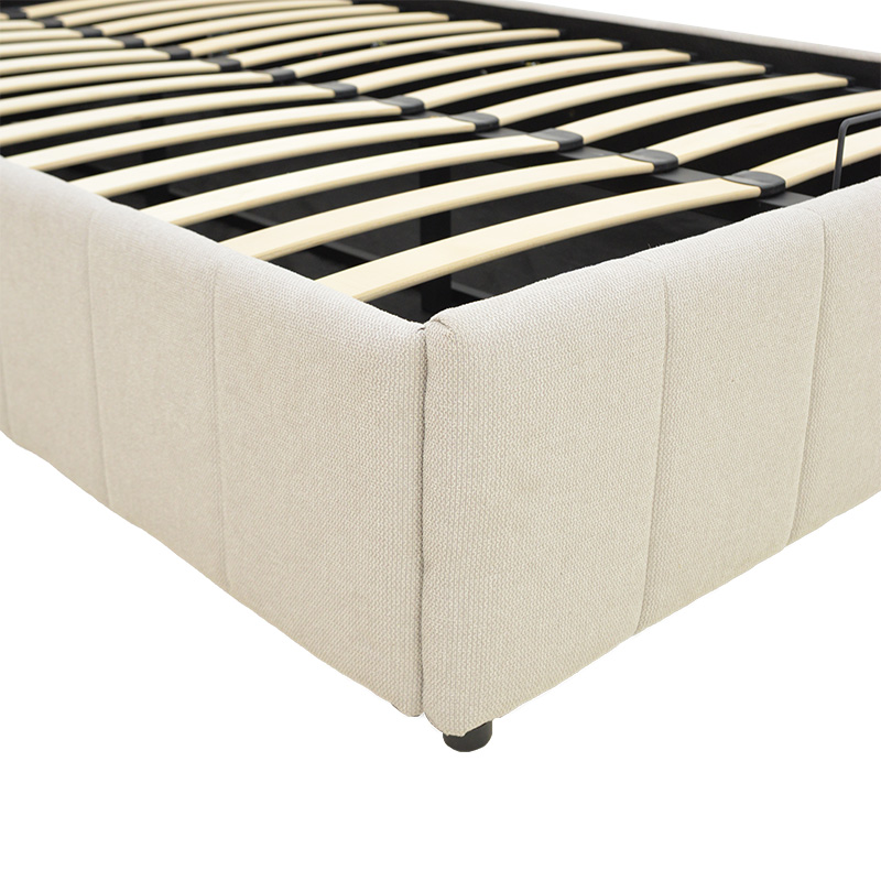 Krevat Snuggle pakoworld me hapësirë magazinimi, pëlhurë bezhë 120x200cm