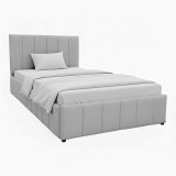 Krevat Snuggle pakoworld me hapësirë magazinimi, pëlhurë gri 120x200cm