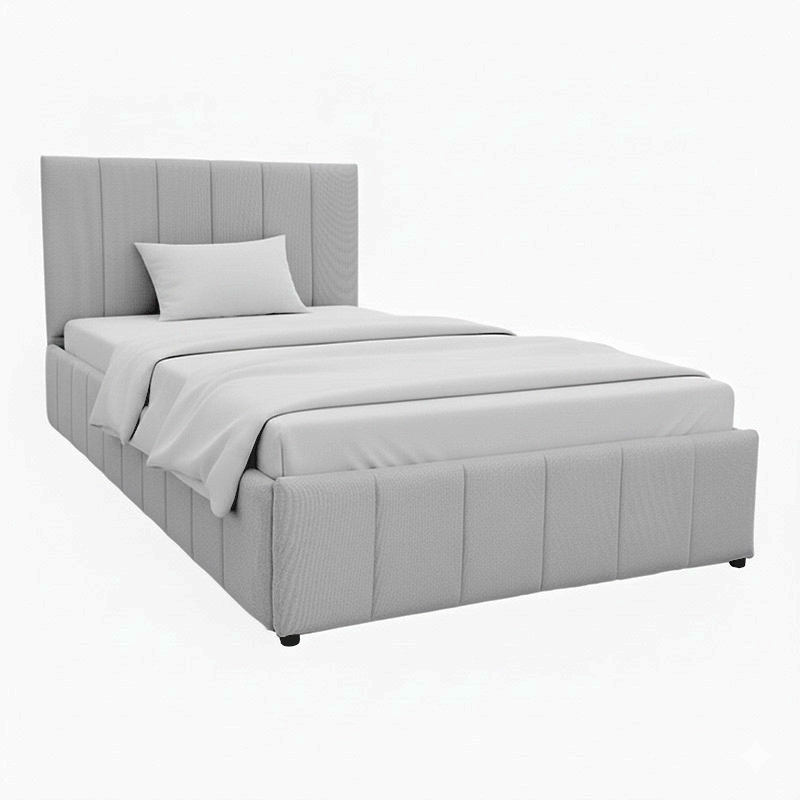 Krevat Snuggle pakoworld me hapësirë magazinimi, pëlhurë gri 120x200cm
