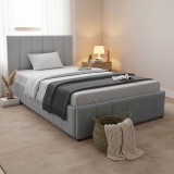 Krevat Snuggle pakoworld me hapësirë magazinimi, pëlhurë gri 120x200cm