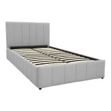 Krevat Snuggle pakoworld me hapësirë magazinimi, pëlhurë gri 120x200cm