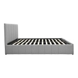 Krevat Snuggle pakoworld me hapësirë magazinimi, pëlhurë gri 120x200cm