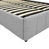 Krevat Snuggle pakoworld me hapësirë magazinimi, pëlhurë gri 120x200cm