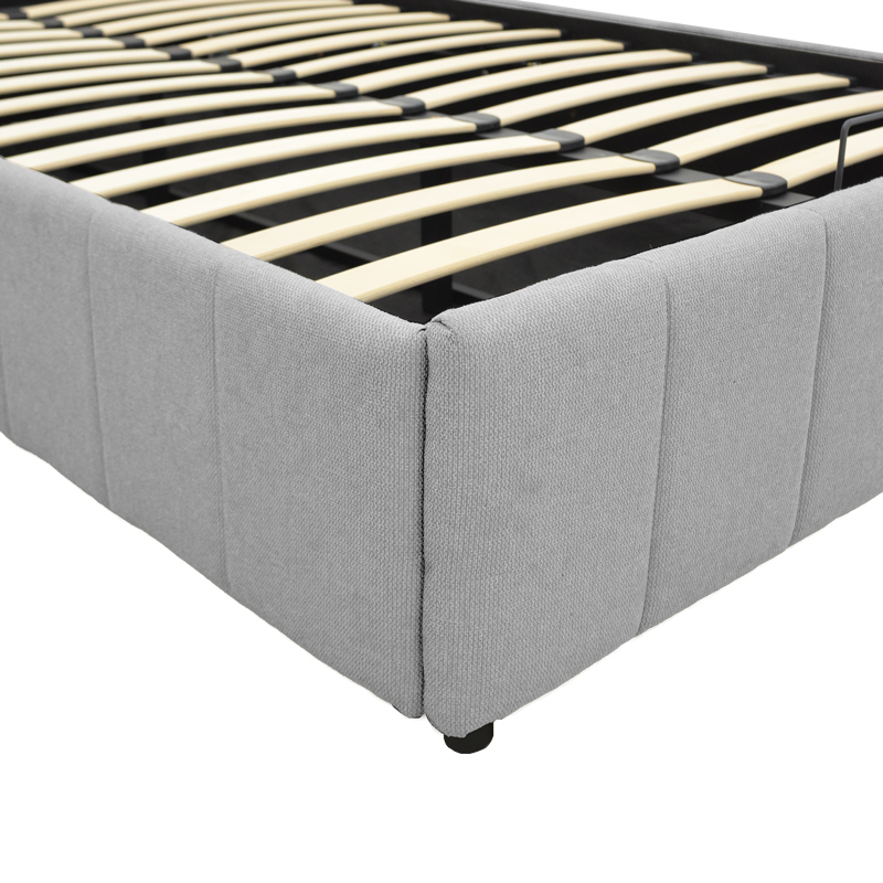 Krevat Snuggle pakoworld me hapësirë magazinimi, pëlhurë gri 120x200cm