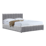 Krevat Snuggle pakoworld me hapësirë magazinimi, kadife, gri 160x200cm