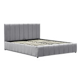 Krevat Snuggle pakoworld me hapësirë magazinimi, kadife, gri 160x200cm