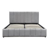 Krevat Snuggle pakoworld me hapësirë magazinimi, kadife, gri 160x200cm
