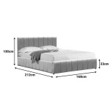 Krevat Snuggle pakoworld me hapësirë magazinimi, kadife, gri 160x200cm