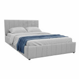 Krevat Snuggle pakoworld me hapësirë magazinimi, pëlhurë gri 160x200cm