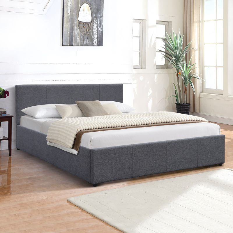 Krevat Dellia pakoworld me hapësirë magazinimi pëlhurë antracit 150x200cm