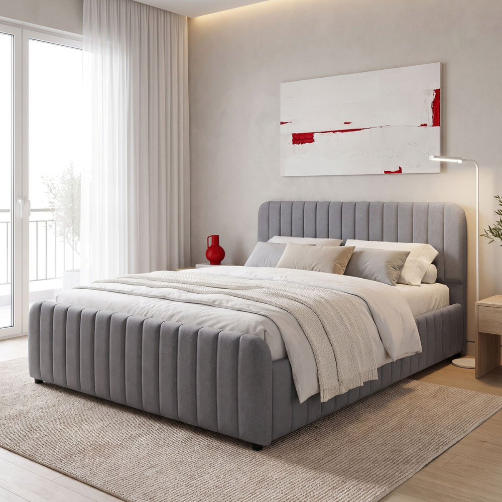 Krevat Myrelia pakoworld pëlhurë gri 150x200cm