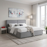 Krevat dopio Zento pakoworld pëlhurë gri 160x200cm