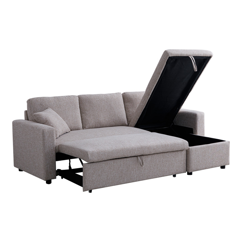 Divan këndi i kthyeshëm Kamore pakoworld me hapësirë magazinimi, pëlhurë bejzh 223x146x85cm