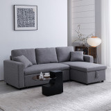 Divan qosheje i kthyeshëm Kamore pakoworld me hapësirë magazinimi, copë gri 223x146x85cm