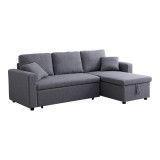 Divan qosheje i kthyeshëm Kamore pakoworld me hapësirë magazinimi, copë gri 223x146x85cm