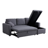 Divan qosheje i kthyeshëm Kamore pakoworld me hapësirë magazinimi, copë gri 223x146x85cm