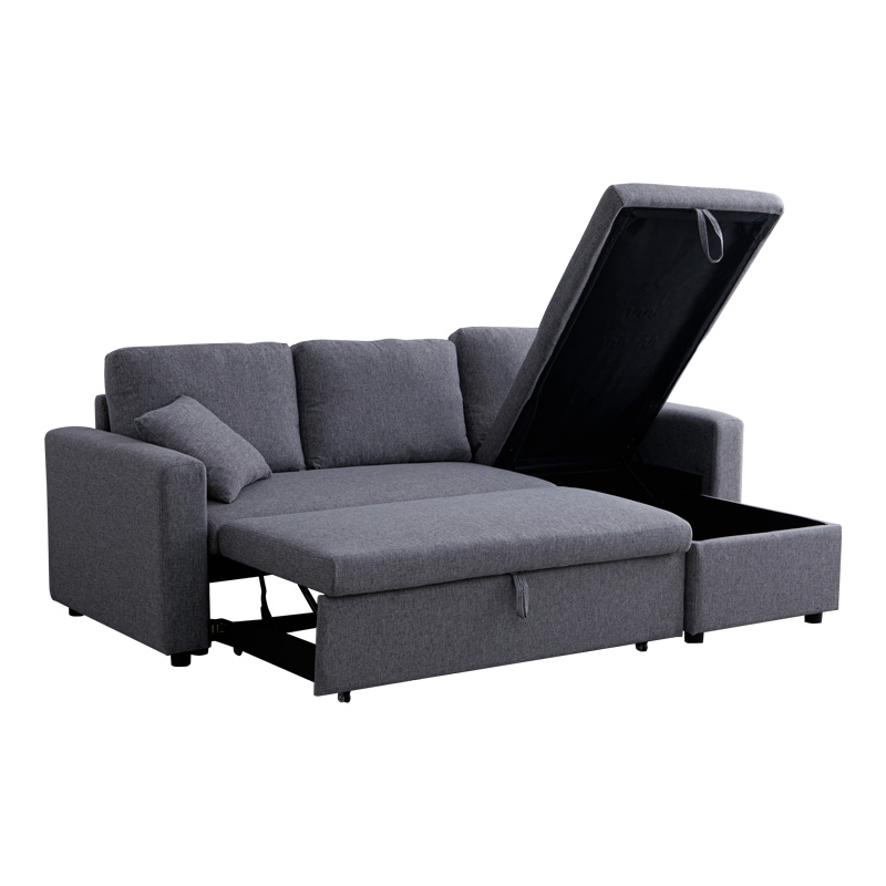 Divan qosheje i kthyeshëm Kamore pakoworld me hapësirë magazinimi, copë gri 223x146x85cm