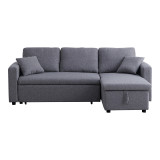 Divan qosheje i kthyeshëm Kamore pakoworld me hapësirë magazinimi, copë gri 223x146x85cm