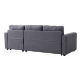 Divan qosheje i kthyeshëm Kamore pakoworld me hapësirë magazinimi, copë gri 223x146x85cm