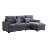 Divan qosheje i kthyeshëm Comfie pakoworld me hapësirë magazinimi pëlhurë gri e errët 260x156x98cm
