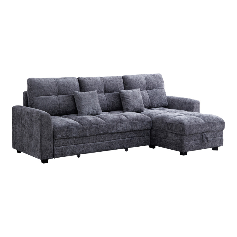 Divan qosheje i kthyeshëm Comfie pakoworld me hapësirë magazinimi pëlhurë gri e errët 260x156x98cm