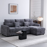 Divan qosheje i kthyeshëm Comfie pakoworld me hapësirë magazinimi pëlhurë gri e errët 260x156x98cm