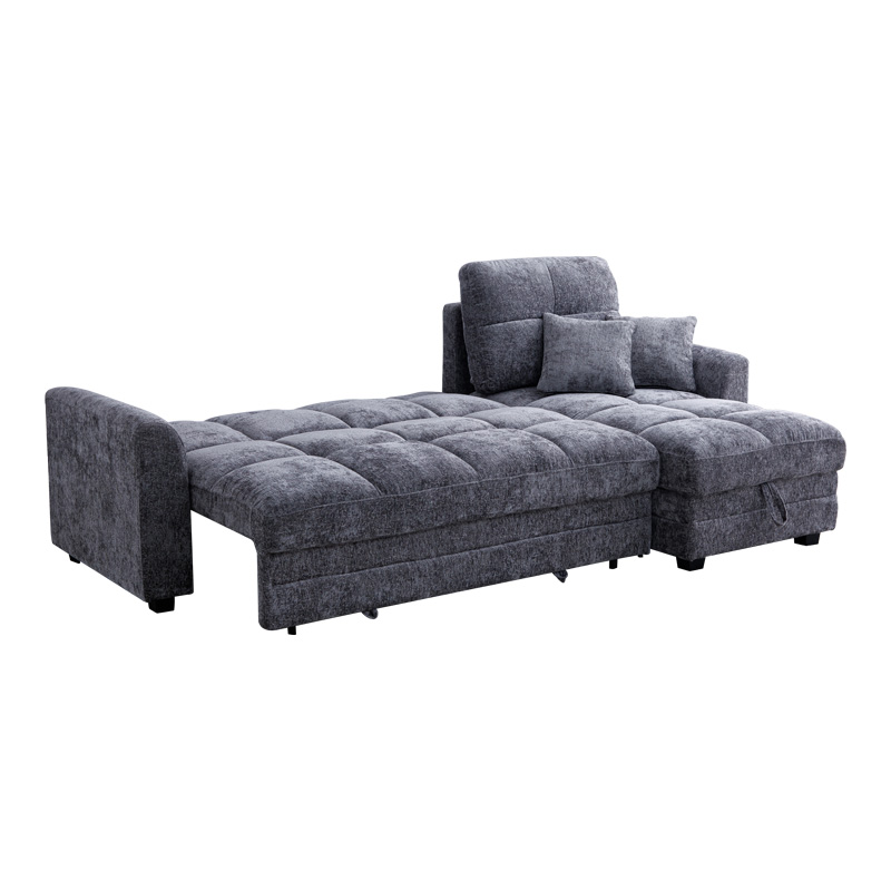 Divan qosheje i kthyeshëm Comfie pakoworld me hapësirë magazinimi pëlhurë gri e errët 260x156x98cm