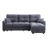 Divan qosheje i kthyeshëm Comfie pakoworld me hapësirë magazinimi pëlhurë gri e errët 260x156x98cm