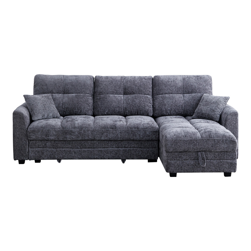 Divan qosheje i kthyeshëm Comfie pakoworld me hapësirë magazinimi pëlhurë gri e errët 260x156x98cm