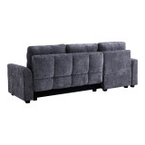 Divan qosheje i kthyeshëm Comfie pakoworld me hapësirë magazinimi pëlhurë gri e errët 260x156x98cm
