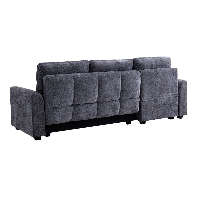 Divan qosheje i kthyeshëm Comfie pakoworld me hapësirë magazinimi pëlhurë gri e errët 260x156x98cm