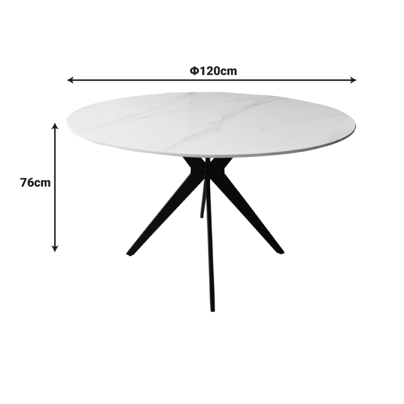 Tavolinë Orbital pakoworld mermer i zi gur i sinterizuar-metal i zi D120x76cm