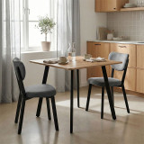 Tavolinë Squaro pakoworld mdf sonoma me këmbë metalike të zeza 80x80x75cm