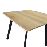 Tavolinë Squaro pakoworld mdf sonoma me këmbë metalike të zeza 80x80x75cm