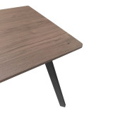 Tavolinë Squaro pakoworld mdf arrë me këmbë metalike të zeza 80x80x75cm