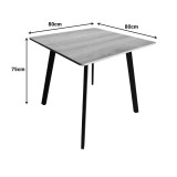 Tavolinë Squaro pakoworld MDF SONOMA me këmbë metalike të bardha 80x80x75cm