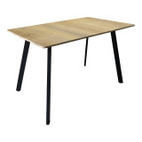 Tavolinë Squaro pakoworld SONOMA mdf me këmbë metalike të zeza 120x70x75cm