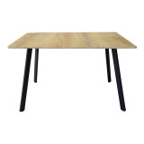 Tavolinë Squaro pakoworld SONOMA mdf me këmbë metalike të zeza 120x70x75cm