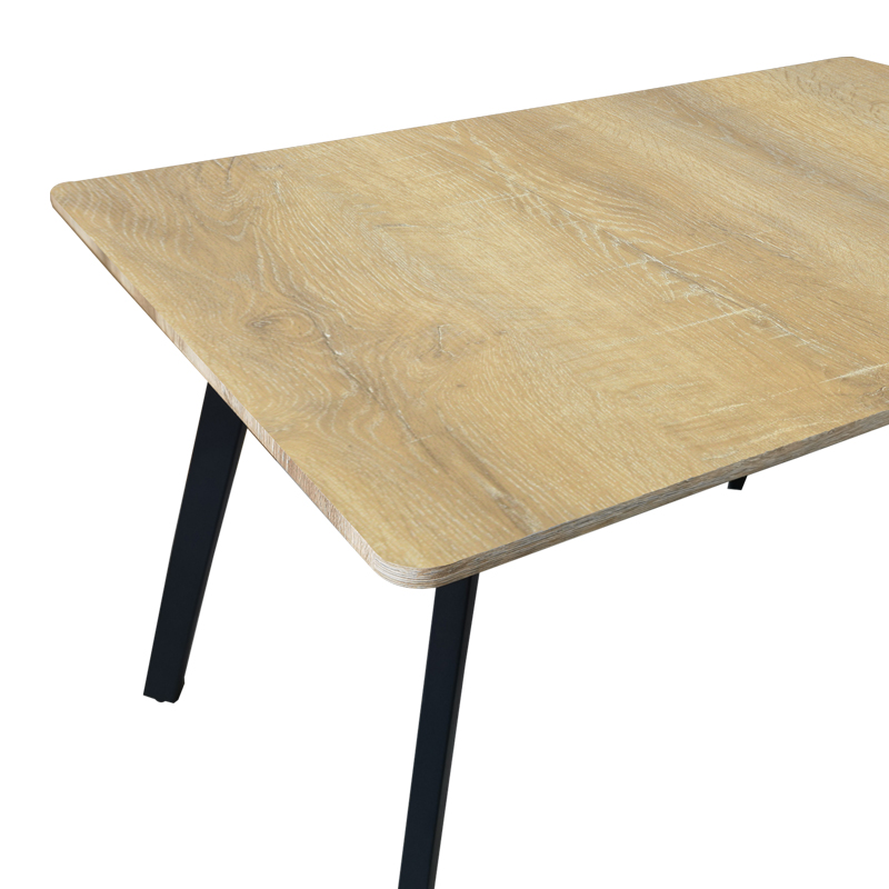 Tavolinë Squaro pakoworld SONOMA mdf me këmbë metalike të zeza 120x70x75cm