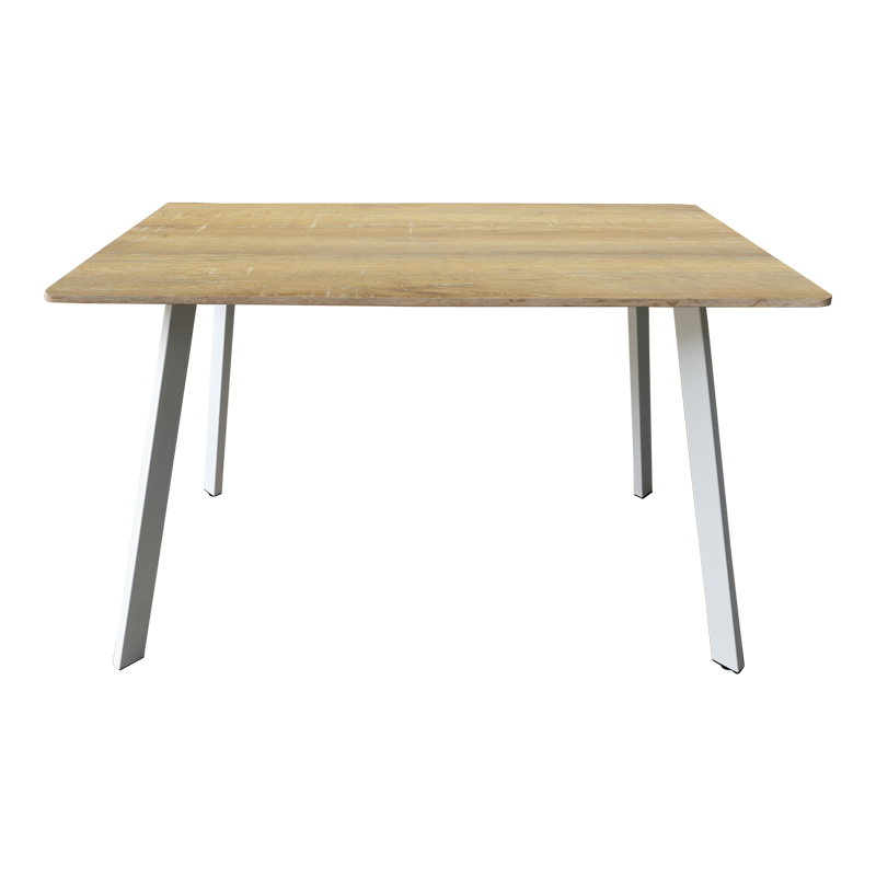 Tavolinë Squaro pakoworld sonoma mdf me këmbë metalike të bardha 120x70x75cm