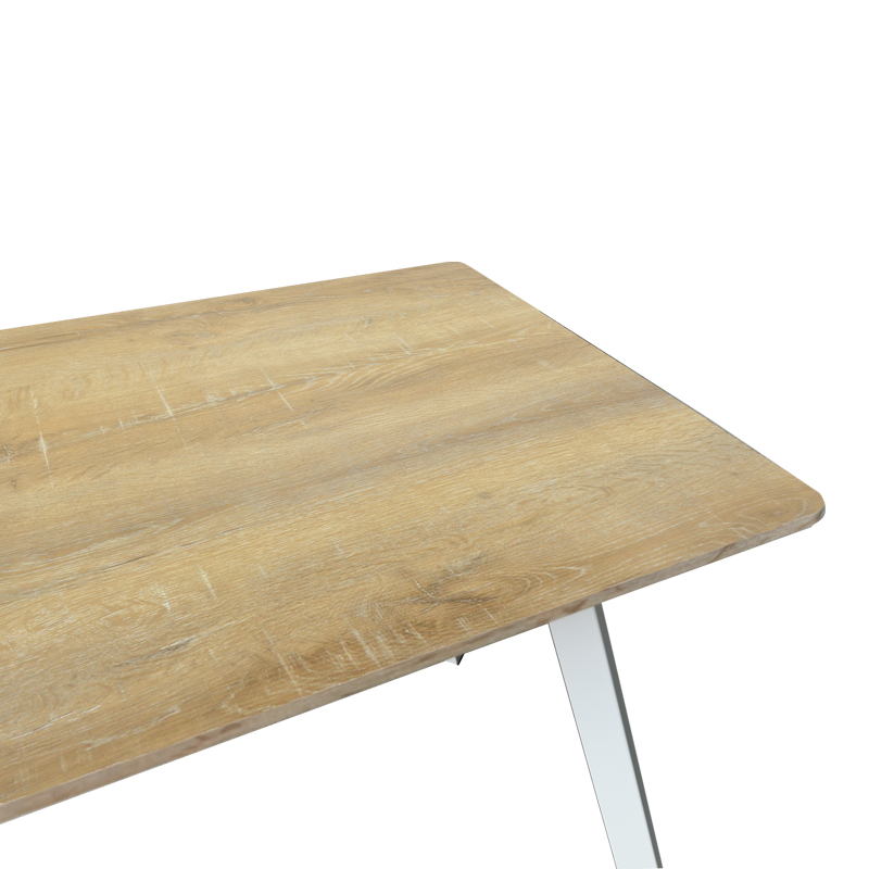 Tavolinë Squaro pakoworld sonoma mdf me këmbë metalike të bardha 120x70x75cm