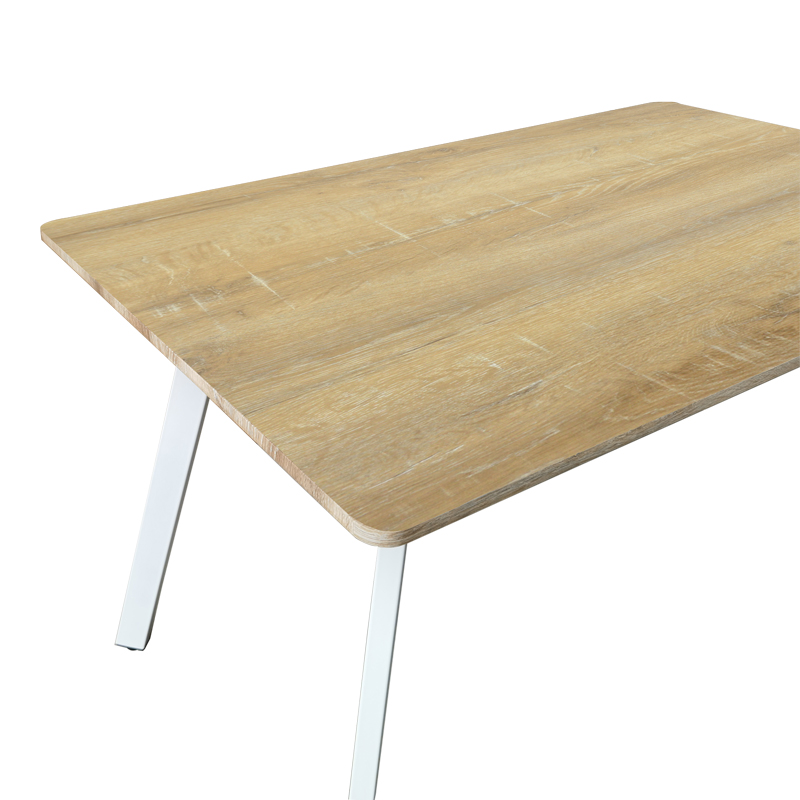 Tavolinë Squaro pakoworld sonoma mdf me këmbë metalike të bardha 120x70x75cm